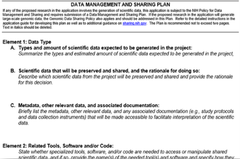 data management plan in research